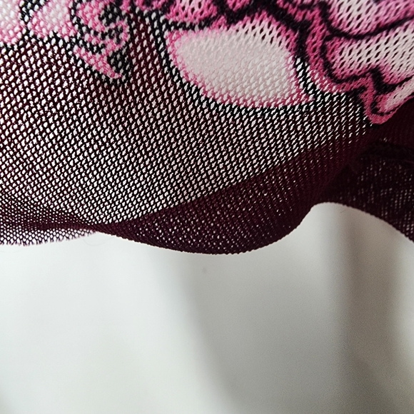 Express Y2K mesh long sleeved sheer printed top - Picture 4 of 11